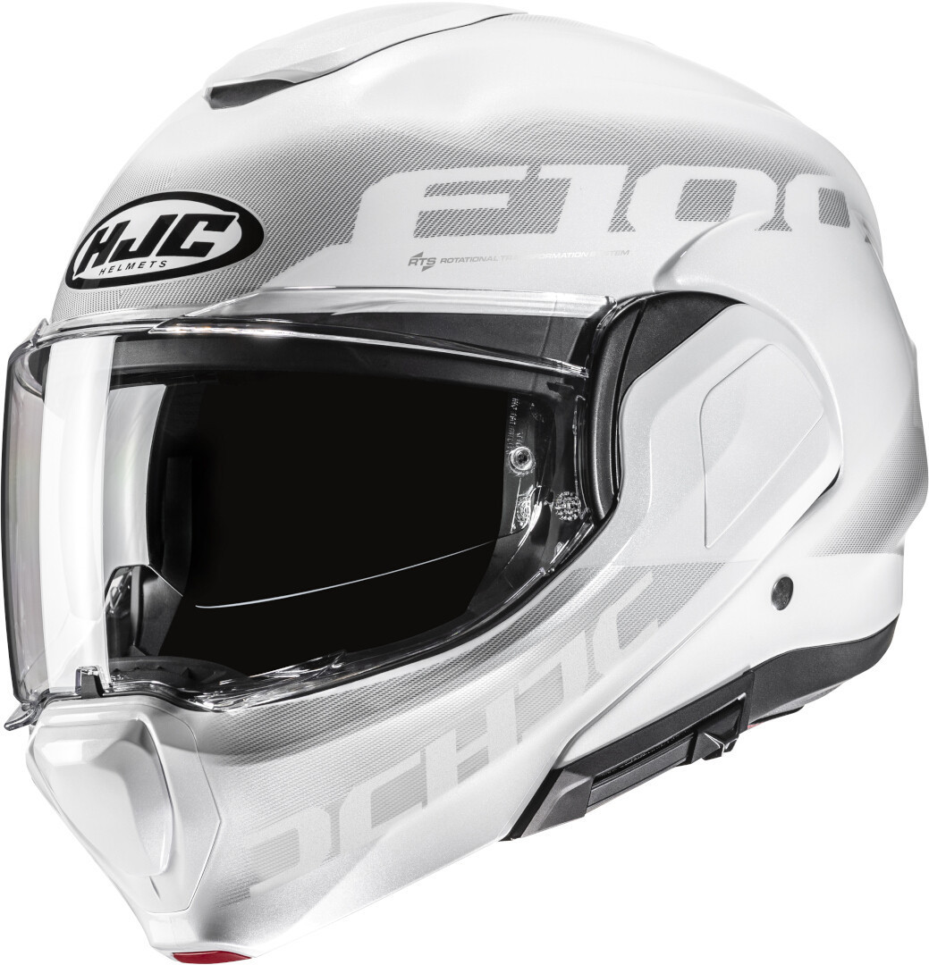 HJC casco moto modular F100 Hetal blanco MC10
