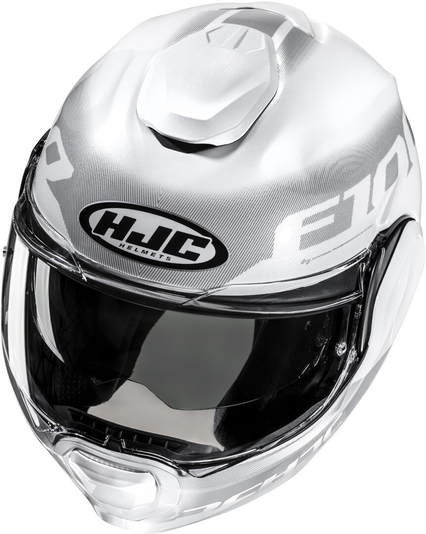 HJC casco moto modular F100 Hetal blanco MC10 - Imagen 2