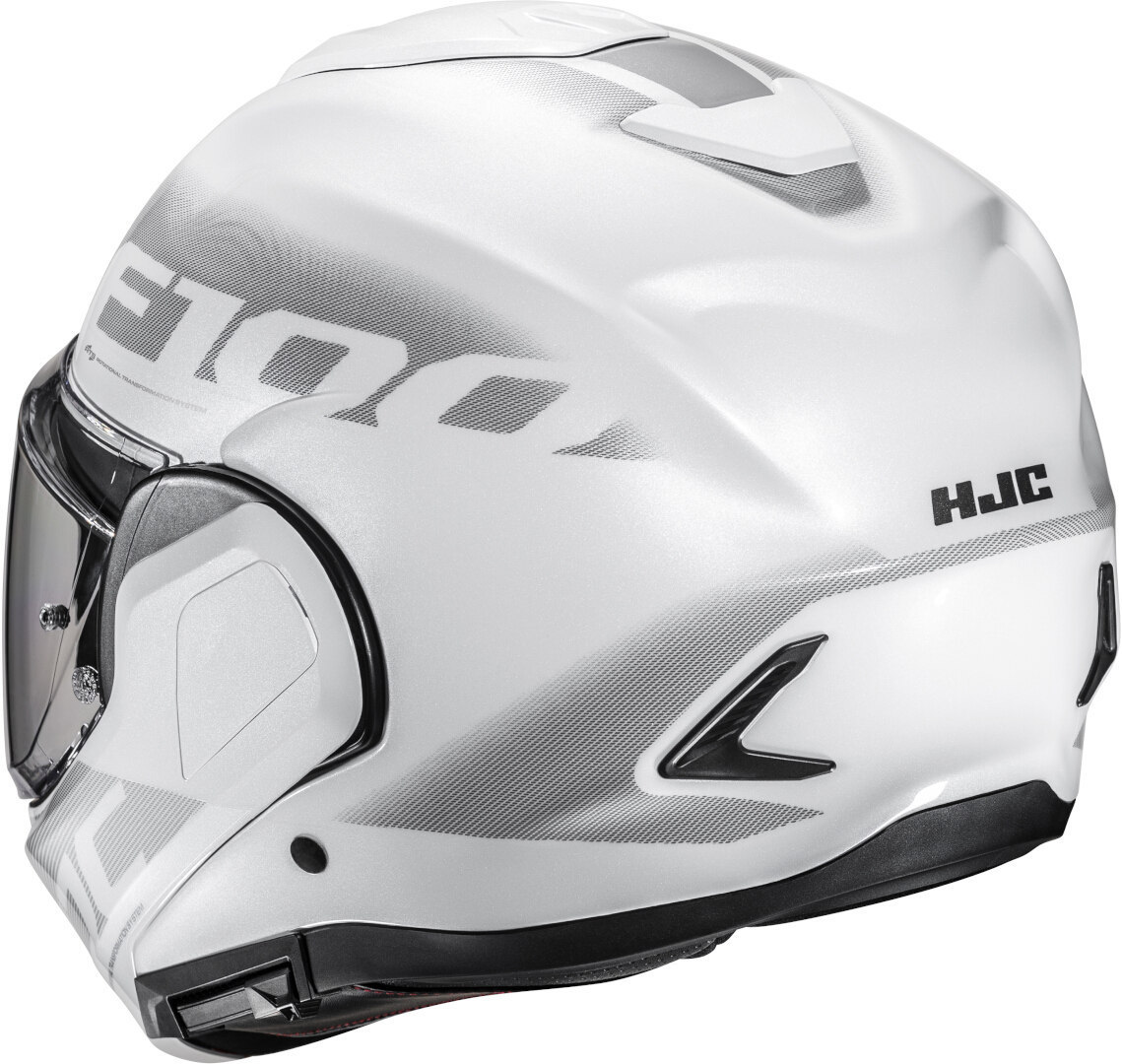 HJC casco moto modular F100 Hetal blanco MC10 - Imagen 3