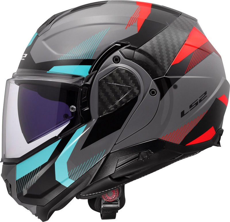 LS2 Casco Moto Modular FF910 Advant II Triple azul rojo gris
