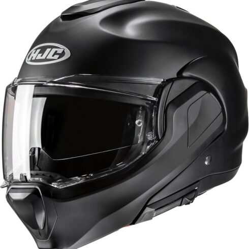 HJC casco moto modular F100 Solid negro mate