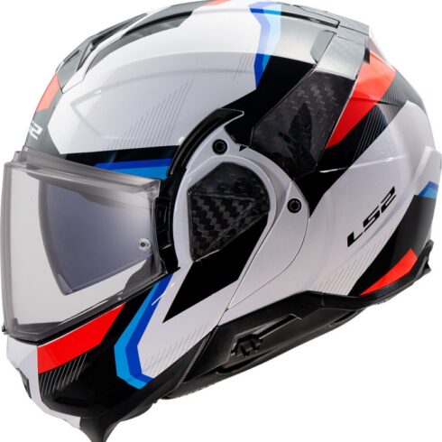 LS2 Casco Moto Modular FF910 Advant II Triple azul rojo blanco