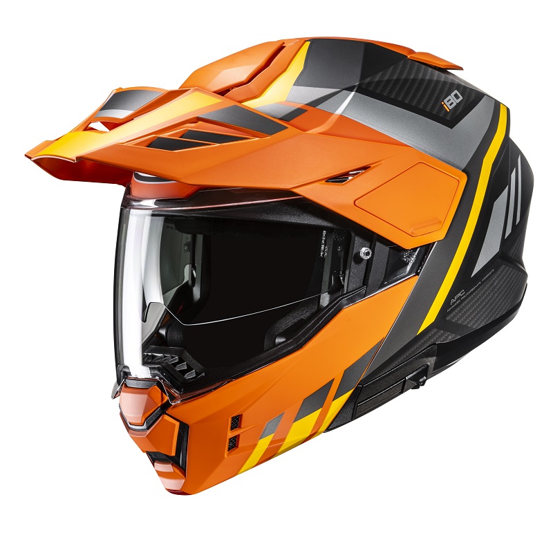 HJC casco modular I80 Trail Imes MC1SF naranja gris