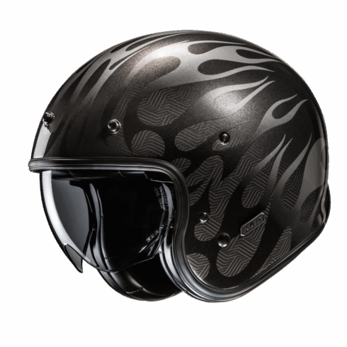 HJC casco jet V31 vintage Firo MC5 plateado