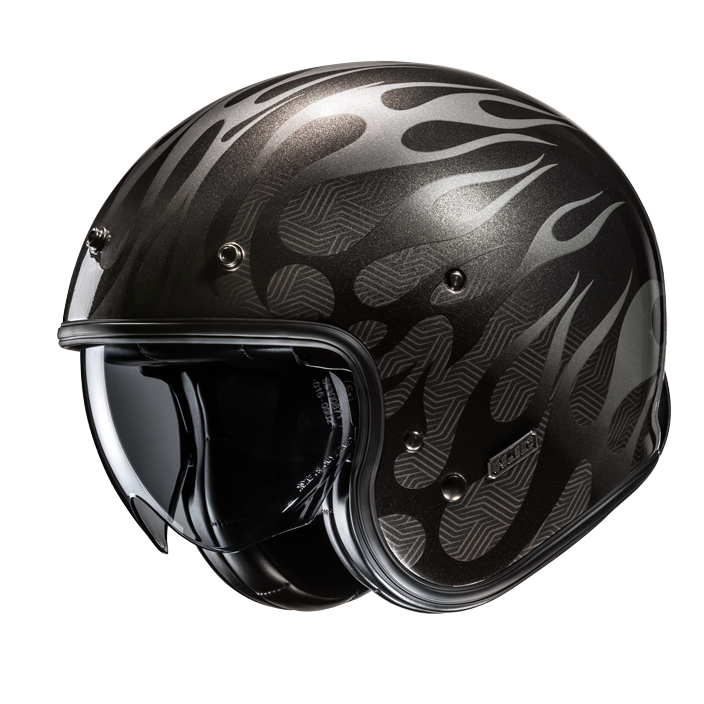 HJC casco jet V31 vintage Firo MC5 plateado