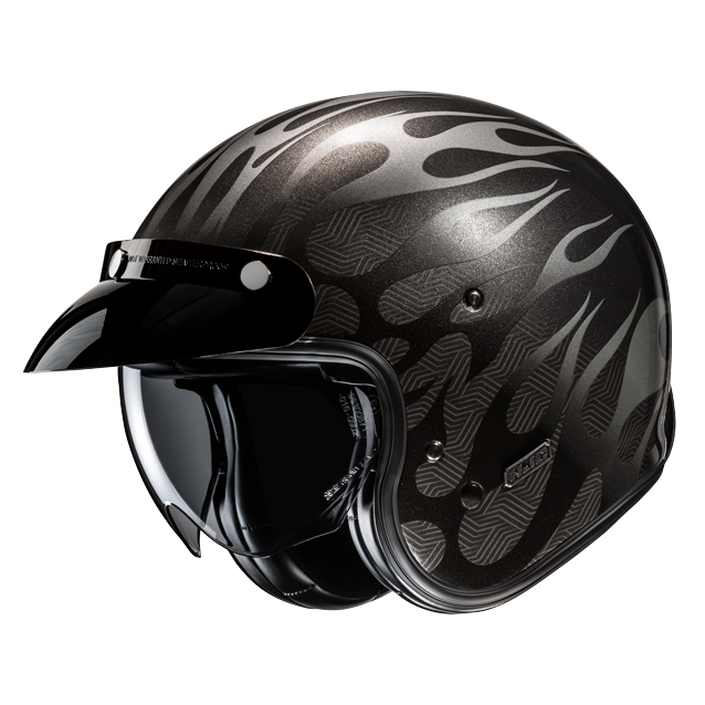 HJC casco jet V31 vintage Firo MC5 plateado - Imagen 2