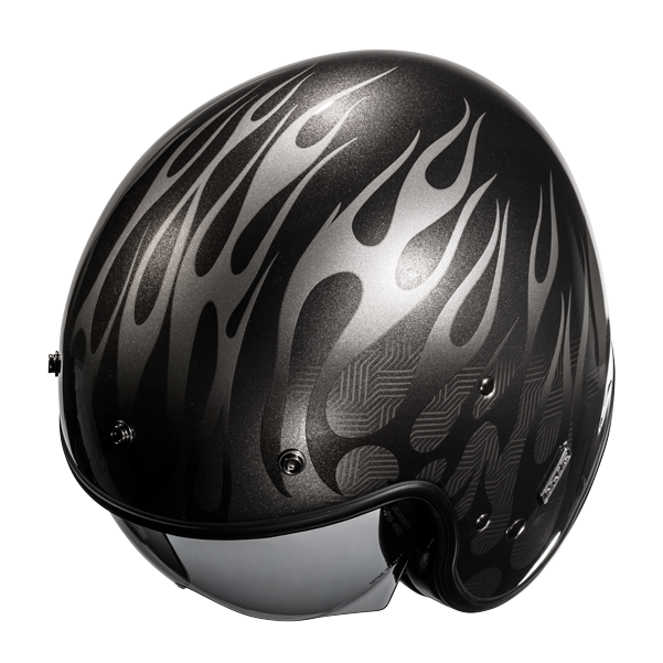 HJC casco jet V31 vintage Firo MC5 plateado - Imagen 3