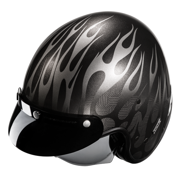 HJC casco jet V31 vintage Firo MC5 plateado - Imagen 4