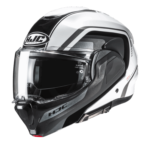 HJC casco moto modular F100 Reff blanco negro MC1