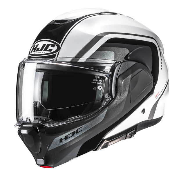 HJC casco moto modular F100 Reff blanco negro MC1