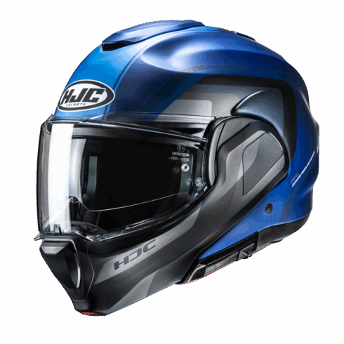 HJC casco moto modular F100 Reff azul negro MC2SF