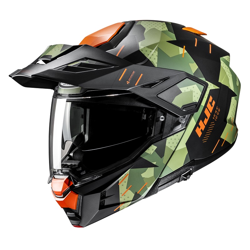 HJC casco modular I80 Trail Roki MC47SF verde naranja