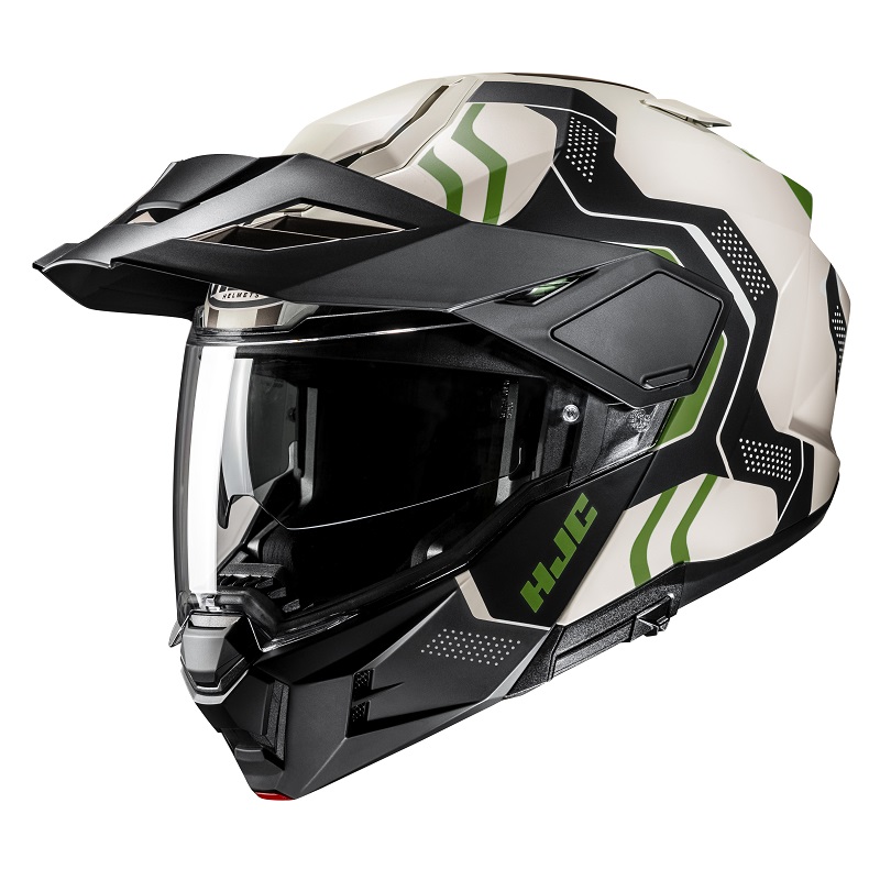 HJC casco modular I80 Trail Velly MC4SF verde blanco