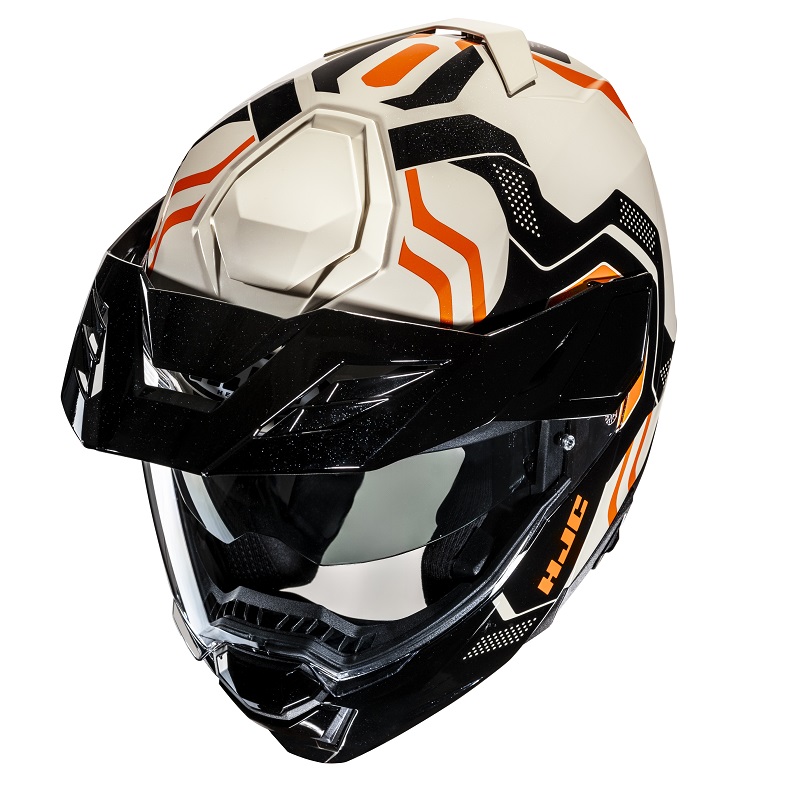 HJC casco modular I80 Trail Velly MC7 naranja blanco - Imagen 2