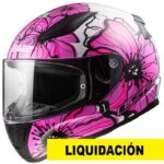 LS2 casco moto full face FF353 Rapid II Poppies rosa y blanco