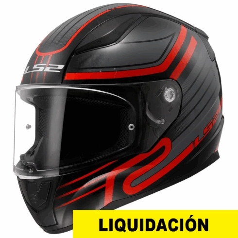 LS2 casco moto full face FF353 Rapid II Circuit negro y rojo