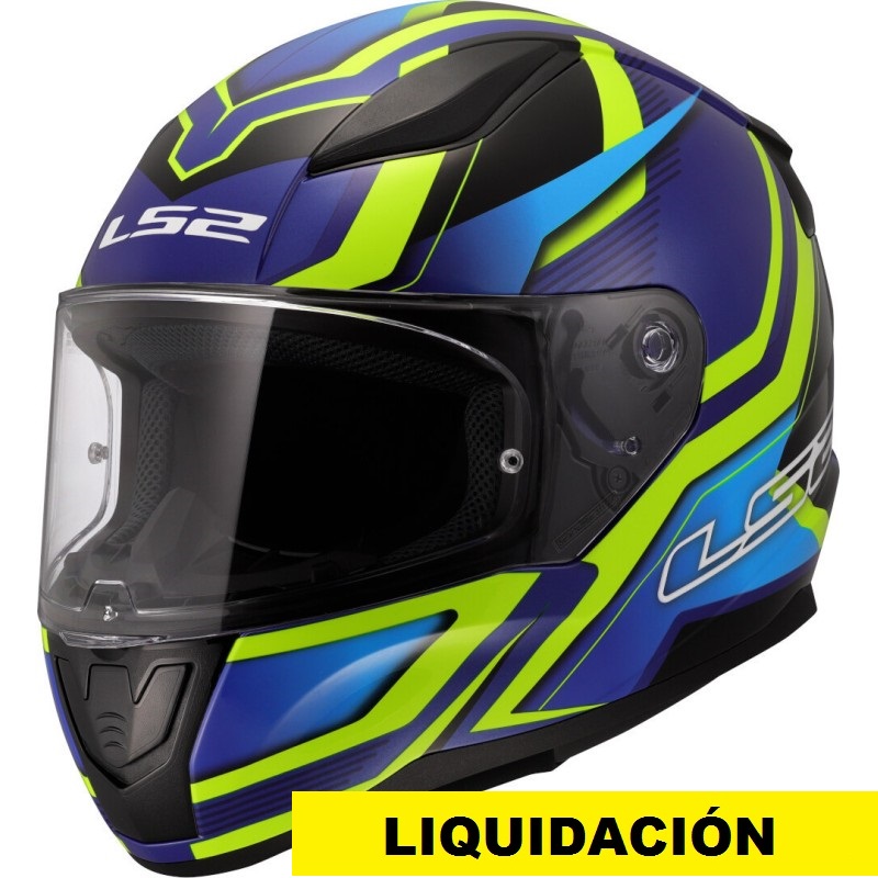 LS2 casco moto full face FF353 Rapid II Flitz Fluor azul