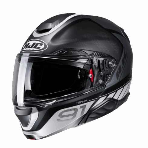 HJC Casco Moto modular RPHA 91 Rafino MC5SF negro gris