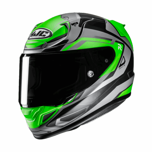 HJC casco moto integral RPHA 12 BRELS MC4HSF verde gris