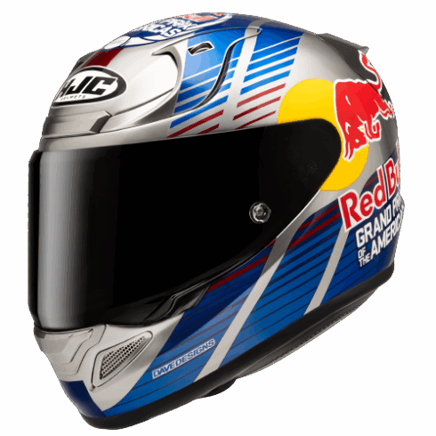 HJC casco moto integral RPHA 12 Red Bull Austin GP2 MC21 azul rojo
