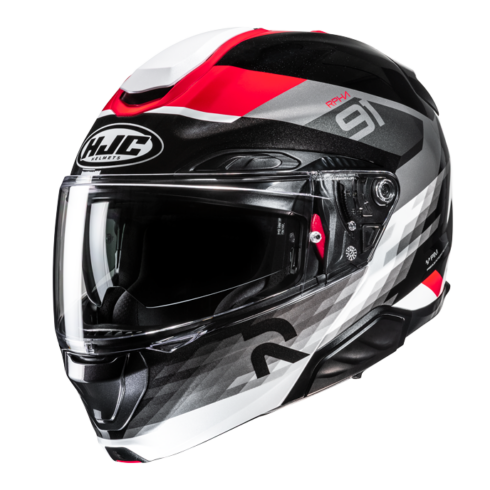 HJC Casco Moto modular RPHA 91 MADAL MC1 rojo gris