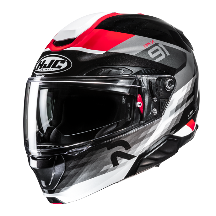 HJC Casco Moto modular RPHA 91 MADAL MC1 rojo gris
