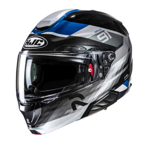HJC Casco Moto modular RPHA 91 MADAL MC2 azul gris