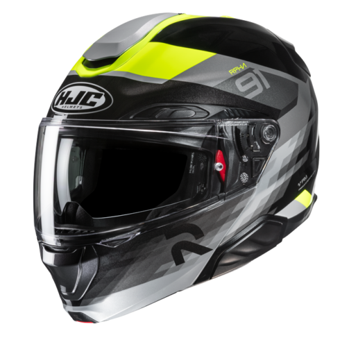 HJC Casco Moto modular RPHA 91 MADAL MC3H amarillo flúor gris