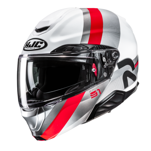 HJC Casco Moto modular RPHA 91 FENSH MC1 rojo blanco