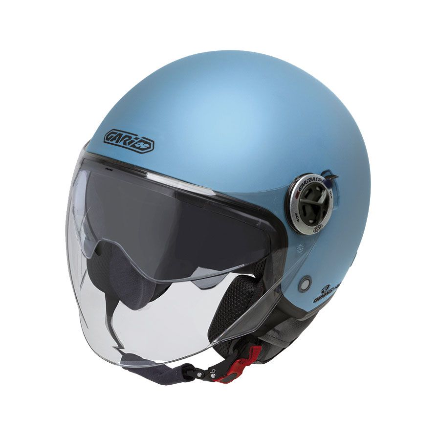 Garibaldi casco moto jet G20 Sunvisor azul caribe mate