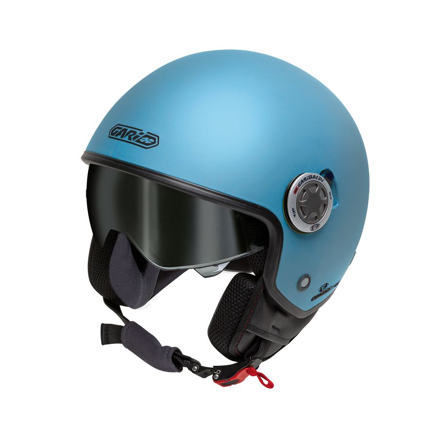 Garibaldi casco moto jet G20 Sunvisor azul caribe mate - Imagen 2