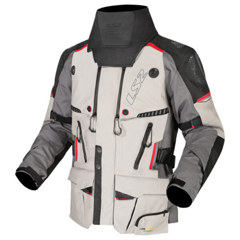 LS2 chaqueta tricapa Apollo gris rojo