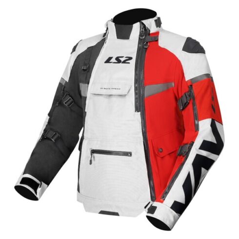 LS2 chaqueta tricapa X-Master rojo blanco negro