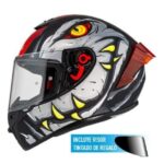 NZI casco moto integral Trendy 3 Stream raptor rojo mate
