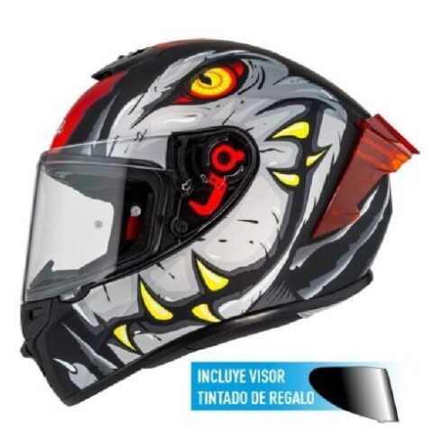 NZI casco moto integral Trendy 3 Stream raptor rojo mate