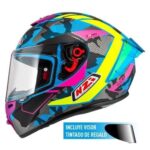NZI casco moto integral Trendy 3 Stream camu rosa mate