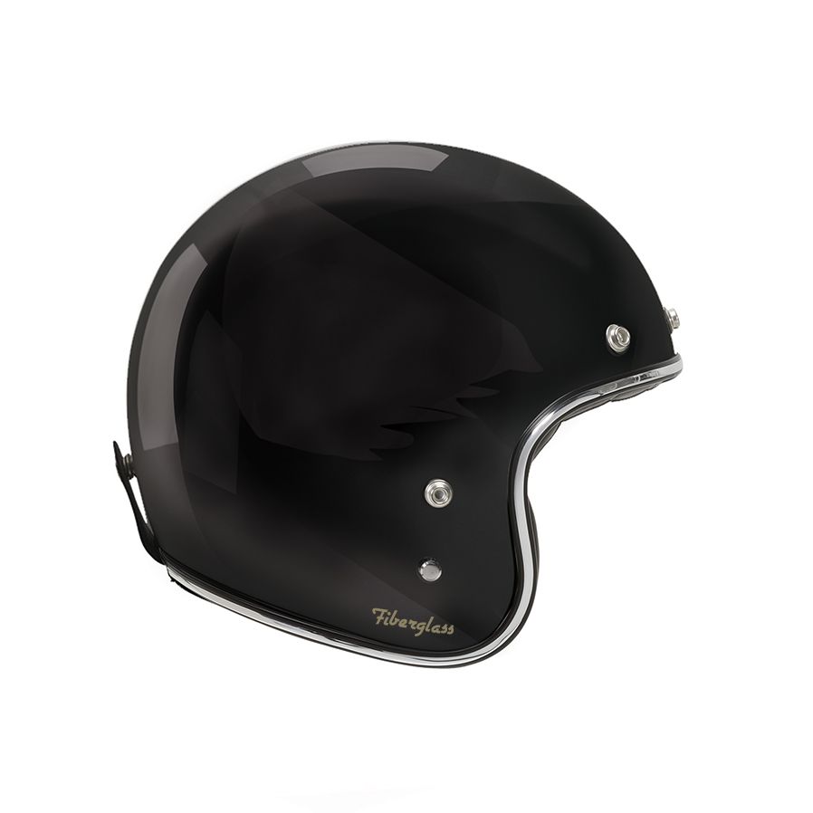 Garibaldi casco jet G02X Fiberglass negro brillo - Imagen 3