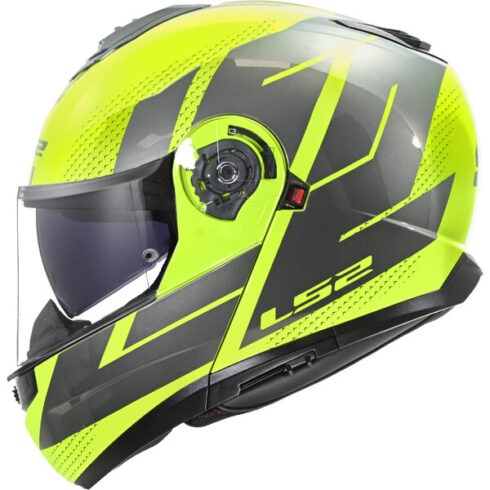 LS2 casco moto modular FF908 Strobe II Code amarillo gris