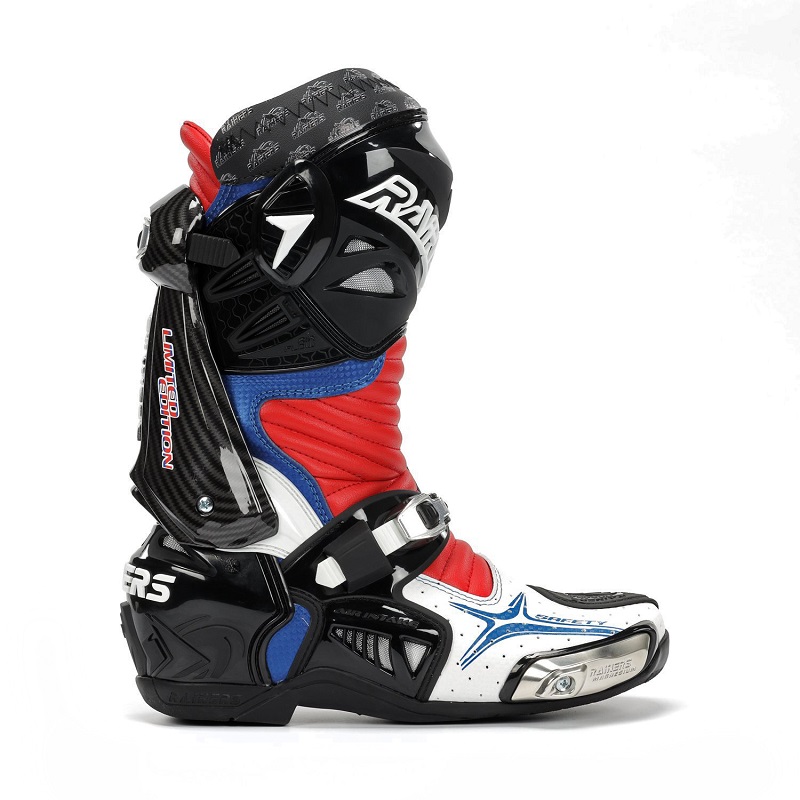 Rainers bota moto 999 GP carbono azul rojo