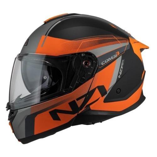 NZI casco moto modular Combi 3 naranja negro