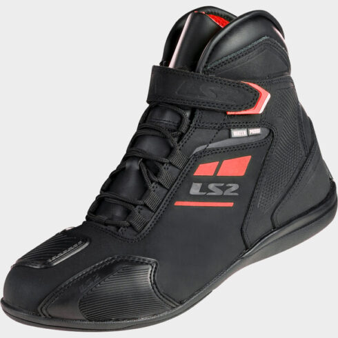 LS2 bota Garra Waterproof negro rojo