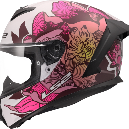 LS2 casco integral FF820 Rapid III Poppies blanco rosa