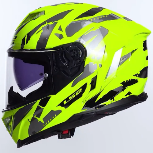 LS2 casco integral Storm III Kaos amarillo gris