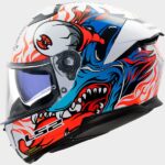 LS2 casco integral FF808 Stream II Inferno blanco azul rojo