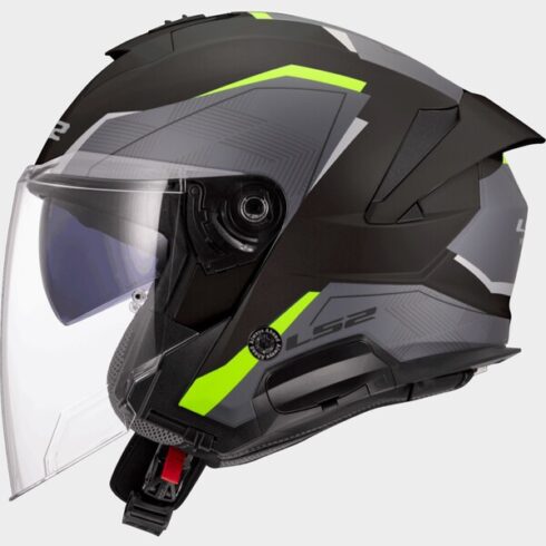 LS2 casco jet OF618 Verso II Air amarillo negro