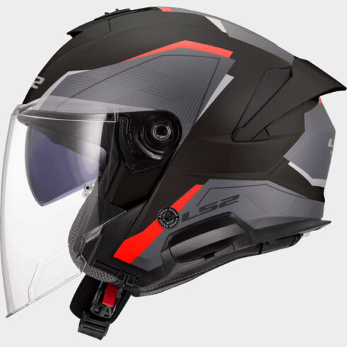 LS2 casco jet OF618 Verso II Air rojo negro