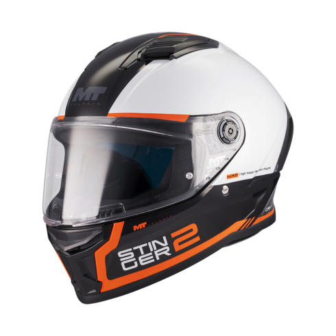 MT Helmets casco integral Stinger 2 Core B0 negro naranja