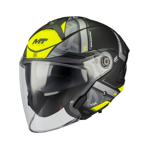 MT Helmets casco jet Cosmo SV Arrow B3 amarillo negro