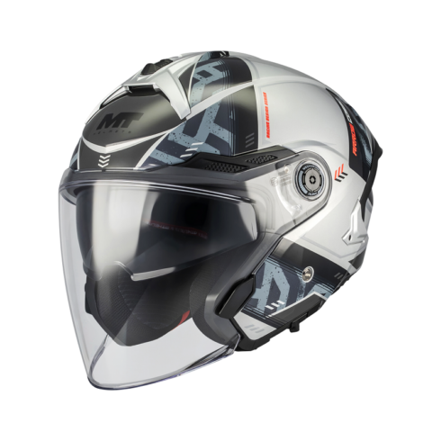 MT Helmets casco jet Cosmo SV Arrow C2 gris negro