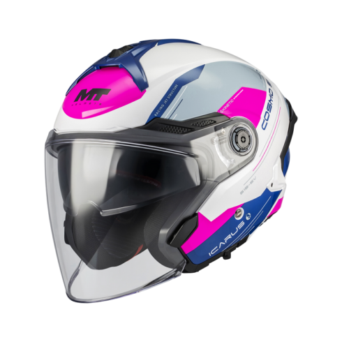 MT Helmets casco jet Cosmo SV Icarus A8 rosa azul